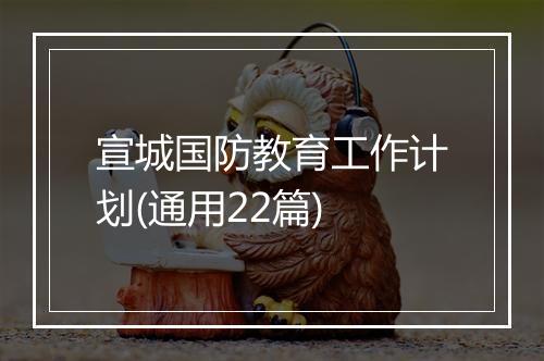 宣城国防教育工作计划(通用22篇)
