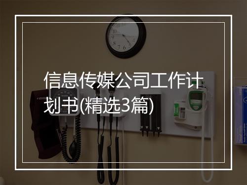 信息传媒公司工作计划书(精选3篇)