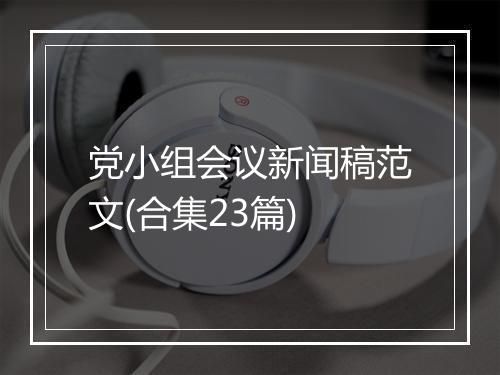 党小组会议新闻稿范文(合集23篇)
