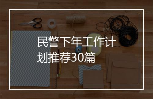 民警下年工作计划推荐30篇