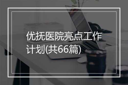 优抚医院亮点工作计划(共66篇)
