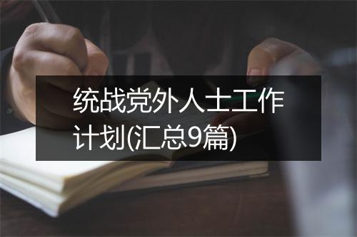 统战党外人士工作计划(汇总9篇)