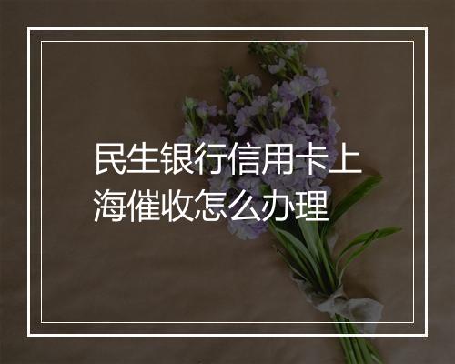 民生银行信用卡上海催收怎么办理