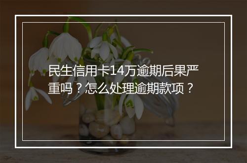 民生信用卡14万逾期后果严重吗？怎么处理逾期款项？