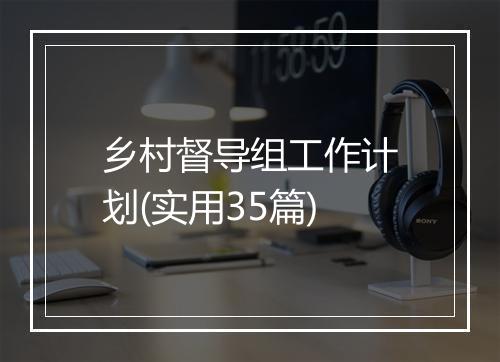 乡村督导组工作计划(实用35篇)
