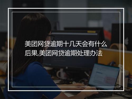 美团网贷逾期十几天会有什么后果,美团网贷逾期处理办法