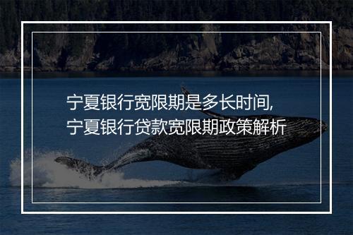 宁夏银行宽限期是多长时间,宁夏银行贷款宽限期政策解析