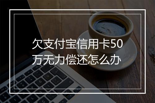 欠支付宝信用卡50万无力偿还怎么办