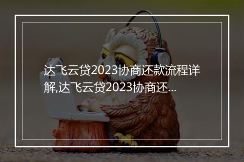 达飞云贷2023协商还款流程详解,达飞云贷2023协商还款要注意什么