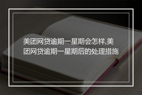 美团网贷逾期一星期会怎样,美团网贷逾期一星期后的处理措施