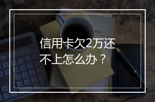 信用卡欠2万还不上怎么办？
