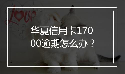 华夏信用卡17000逾期怎么办？