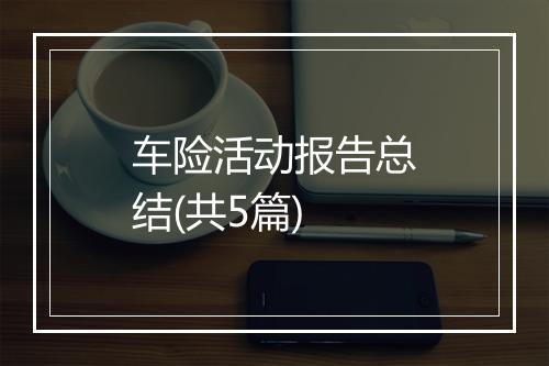 车险活动报告总结(共5篇)