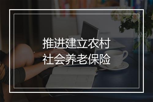 推进建立农村社会养老保险