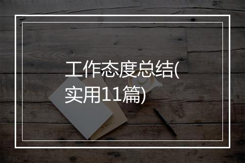 工作态度总结(实用11篇)