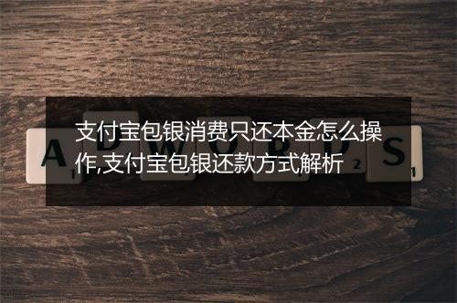 支付宝包银消费只还本金怎么操作,支付宝包银还款方式解析