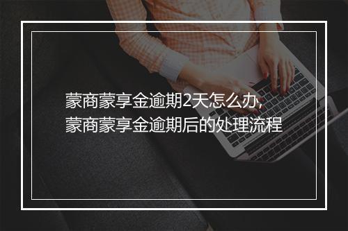蒙商蒙享金逾期2天怎么办,蒙商蒙享金逾期后的处理流程