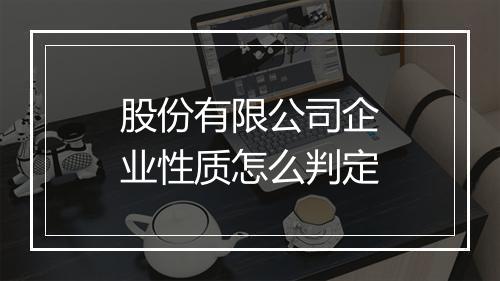 股份有限公司企业性质怎么判定
