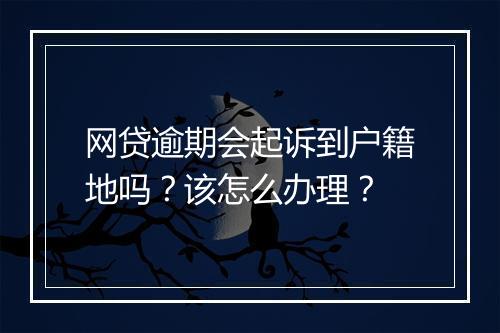 网贷逾期会起诉到户籍地吗？该怎么办理？