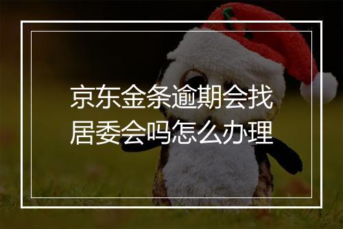 京东金条逾期会找居委会吗怎么办理