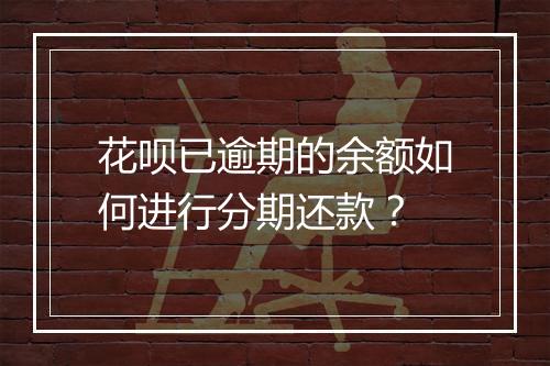 花呗已逾期的余额如何进行分期还款？