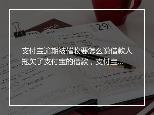 支付宝逾期被催收要怎么说借款人拖欠了支付宝的借款，支付宝催收人员该如何沟通