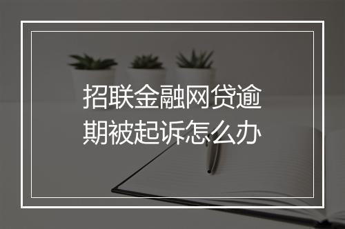 招联金融网贷逾期被起诉怎么办