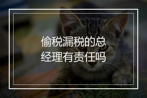 偷税漏税的总经理有责任吗