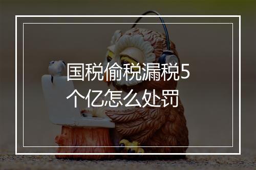 国税偷税漏税5个亿怎么处罚