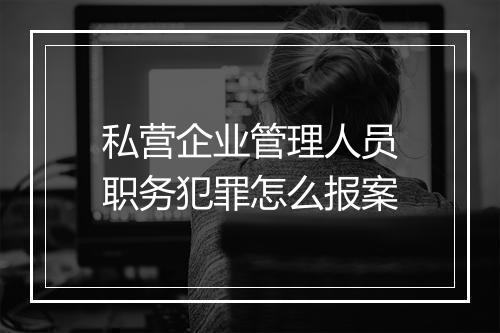 私营企业管理人员职务犯罪怎么报案