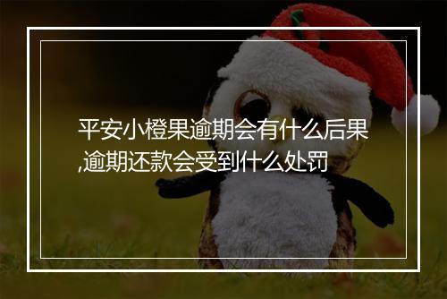 平安小橙果逾期会有什么后果,逾期还款会受到什么处罚