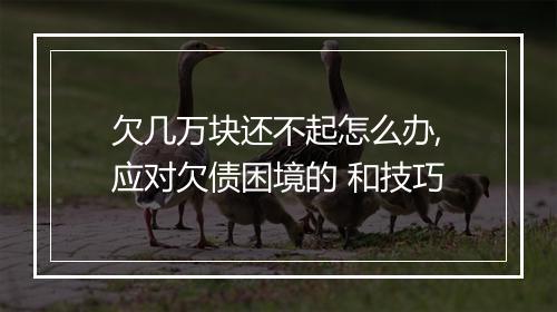 欠几万块还不起怎么办,应对欠债困境的 和技巧