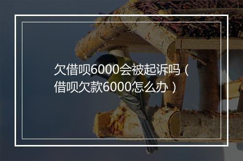 欠借呗6000会被起诉吗（借呗欠款6000怎么办）