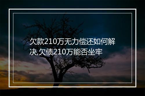 欠款210万无力偿还如何解决,欠债210万能否坐牢