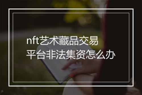 nft艺术藏品交易平台非法集资怎么办