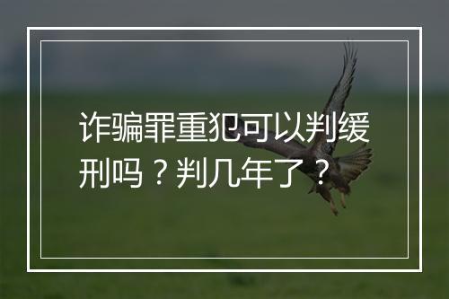 诈骗罪重犯可以判缓刑吗？判几年了？