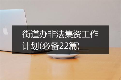 街道办非法集资工作计划(必备22篇)