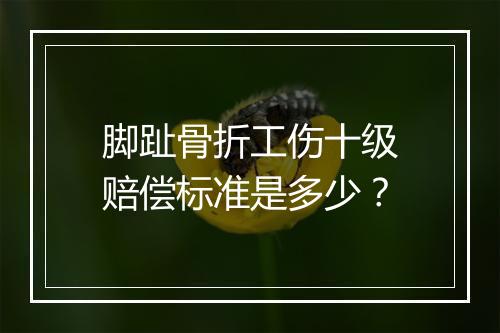 脚趾骨折工伤十级赔偿标准是多少？