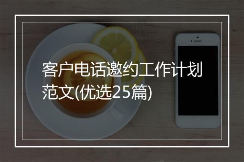 客户电话邀约工作计划范文(优选25篇)