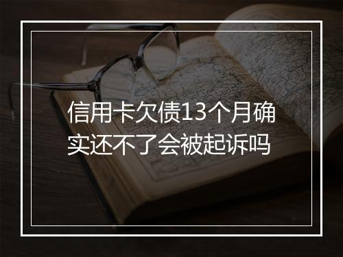 信用卡欠债13个月确实还不了会被起诉吗