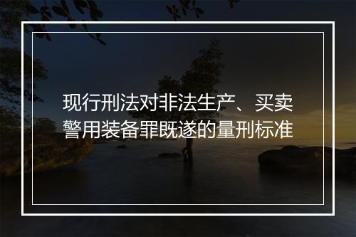 现行刑法对非法生产、买卖警用装备罪既遂的量刑标准
