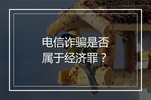 电信诈骗是否属于经济罪？