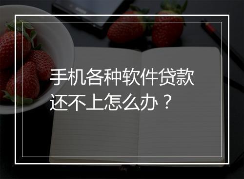 手机各种软件贷款还不上怎么办？