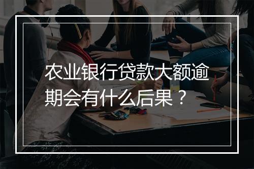 农业银行贷款大额逾期会有什么后果？