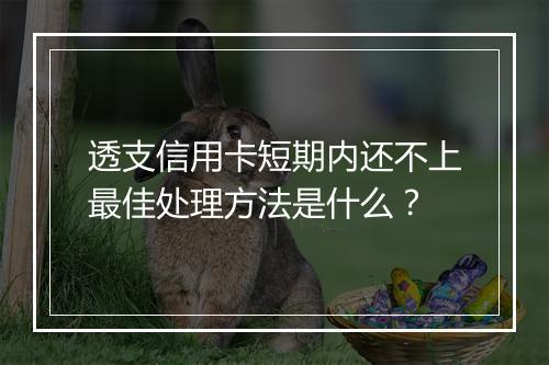 透支信用卡短期内还不上最佳处理方法是什么？