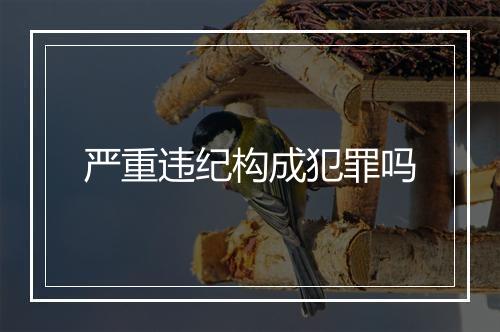 严重违纪构成犯罪吗