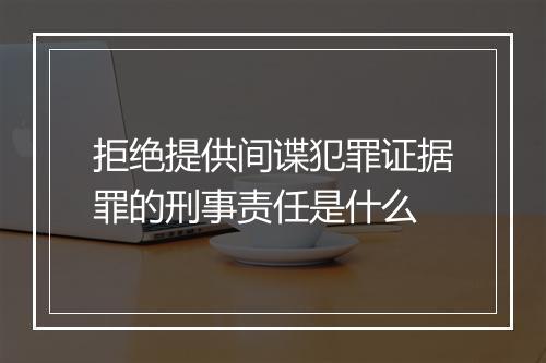 拒绝提供间谍犯罪证据罪的刑事责任是什么