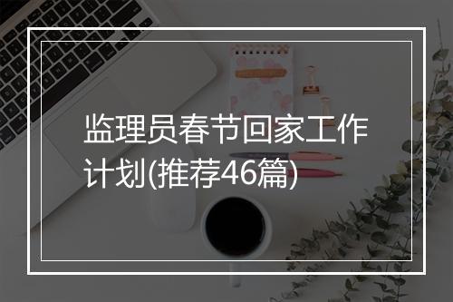 监理员春节回家工作计划(推荐46篇)