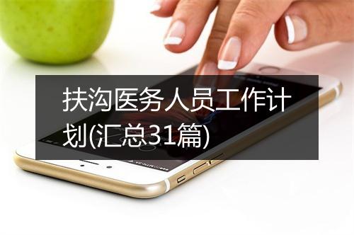 扶沟医务人员工作计划(汇总31篇)