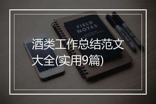 酒类工作总结范文大全(实用9篇)